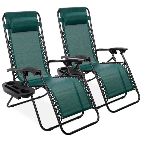 Arlmont & Co. Set Of 2 Adjustable Zero Gravity Patio Chair Recliners W